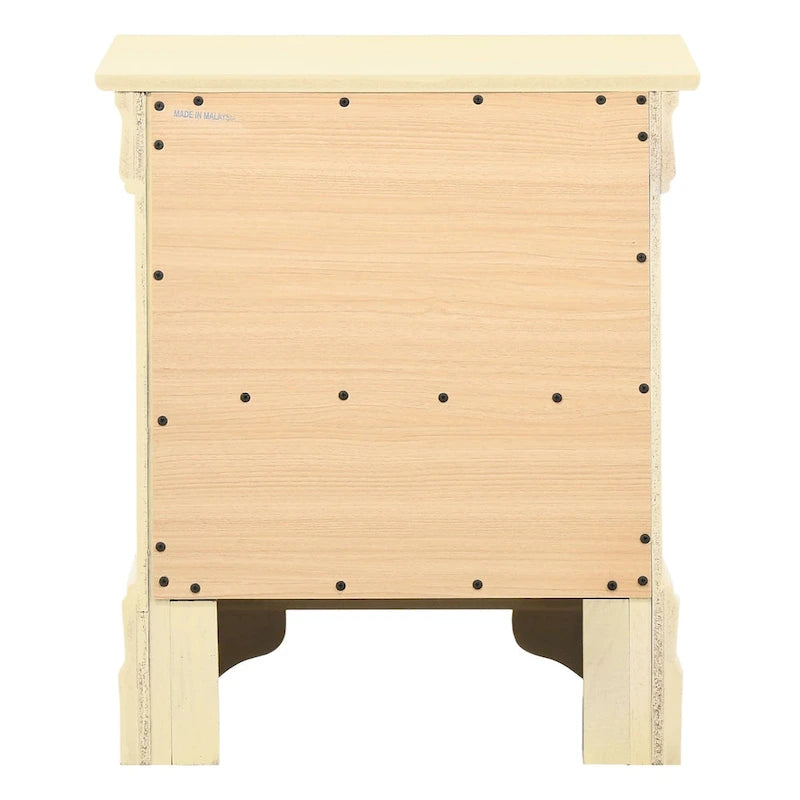 Comodino tradizionale Louis Philippe in legno con 2 cassetti