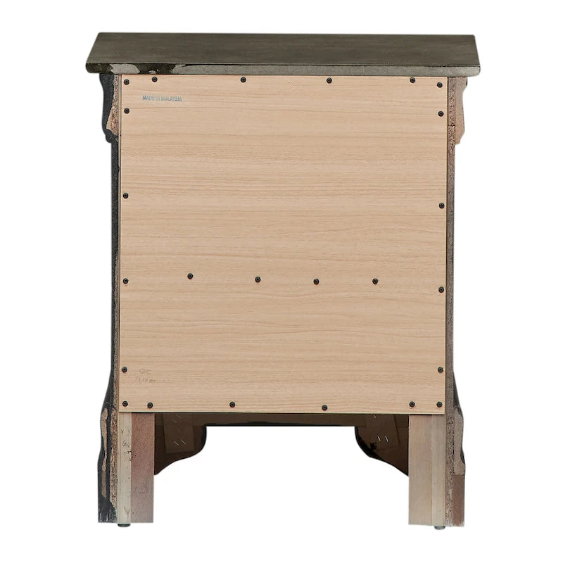 Comodino tradizionale Louis Philippe in legno con 2 cassetti