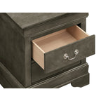 Comodino tradizionale Louis Philippe in legno con 2 cassetti
