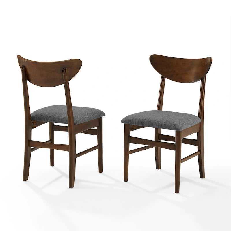Set di 2 sedie da pranzo in legno con seduta imbottita - 33,25 H x 19,75 L x 19,75 P
