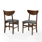 Set di 2 sedie da pranzo in legno con seduta imbottita - 33,25 H x 19,75 L x 19,75 P