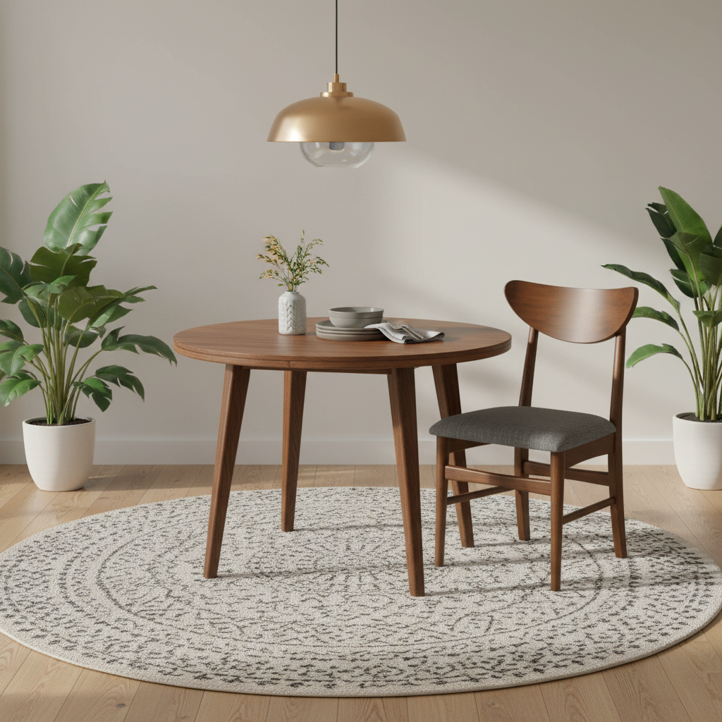 Set di 2 sedie da pranzo in legno con seduta imbottita - 33,25 H x 19,75 L x 19,75 P