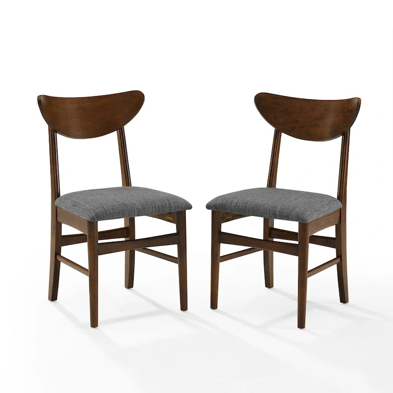 Set di 2 sedie da pranzo in legno con seduta imbottita - 33,25 H x 19,75 L x 19,75 P