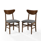 Set di 2 sedie da pranzo in legno con seduta imbottita - 33,25 H x 19,75 L x 19,75 P
