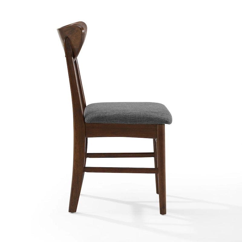 Set di 2 sedie da pranzo in legno con seduta imbottita - 33,25 H x 19,75 L x 19,75 P