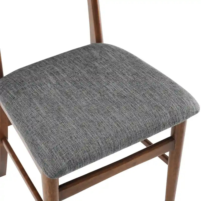 Set di 2 sedie da pranzo in legno con seduta imbottita - 33,25 H x 19,75 L x 19,75 P