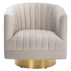 Poltrona a botte Couture Matejka girevole con canale trapuntato - 71 cm L x 79 cm P x 76 cm H - 71Lx79Px76A
