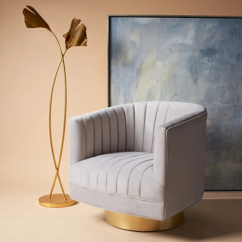 Poltrona a botte Couture Matejka girevole con canale trapuntato - 71 cm L x 79 cm P x 76 cm H - 71Lx79Px76A