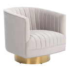 Poltrona a botte Couture Matejka girevole con canale trapuntato - 71 cm L x 79 cm P x 76 cm H - 71Lx79Px76A