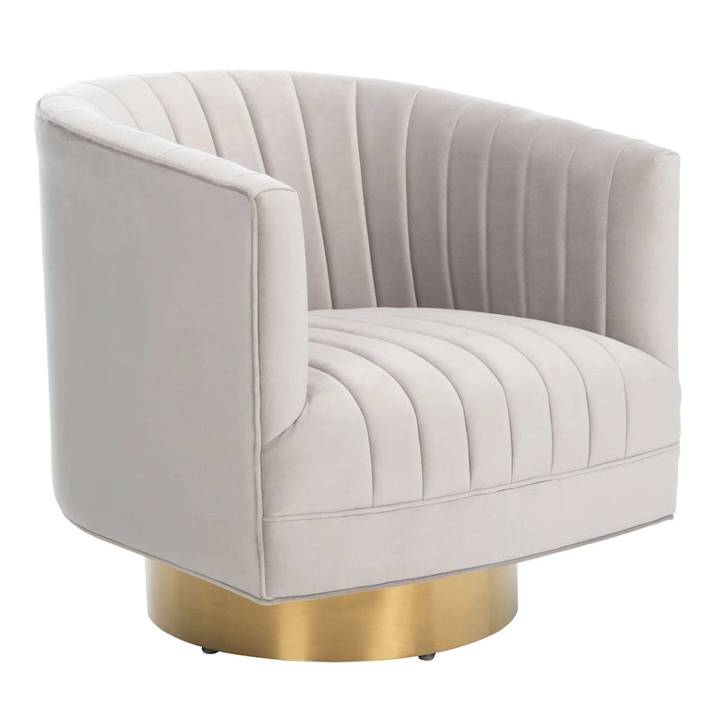 Poltrona a botte Couture Matejka girevole con canale trapuntato - 71 cm L x 79 cm P x 76 cm H - 71Lx79Px76A