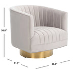 Poltrona a botte Couture Matejka girevole con canale trapuntato - 71 cm L x 79 cm P x 76 cm H - 71Lx79Px76A