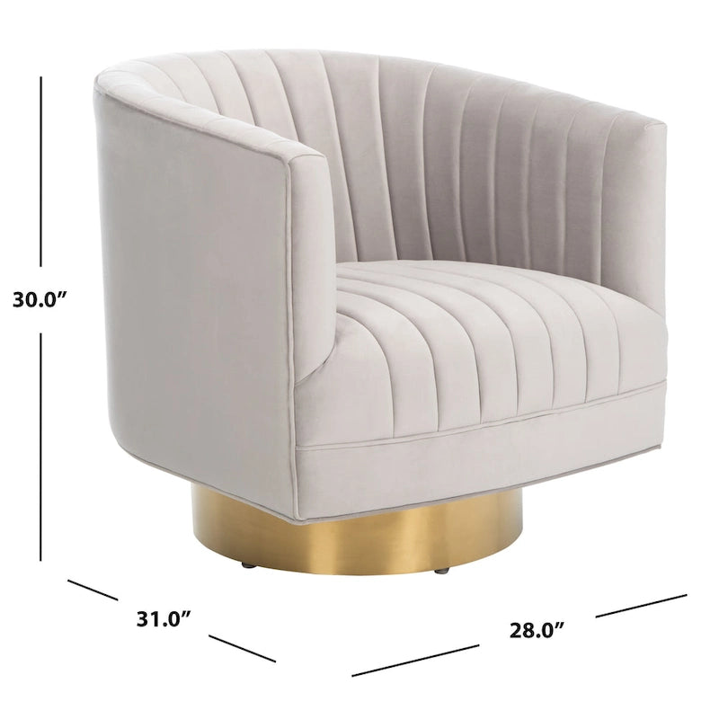Poltrona a botte Couture Matejka girevole con canale trapuntato - 71 cm L x 79 cm P x 76 cm H - 71Lx79Px76A