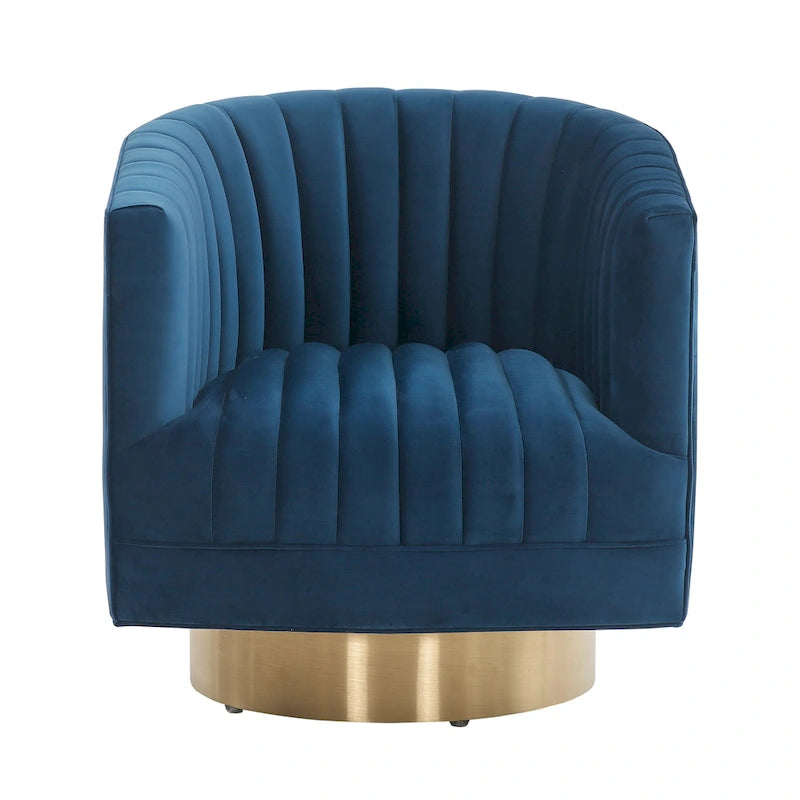Poltrona a botte Couture Matejka girevole con canale trapuntato - 71 cm L x 79 cm P x 76 cm H - 71Lx79Px76A