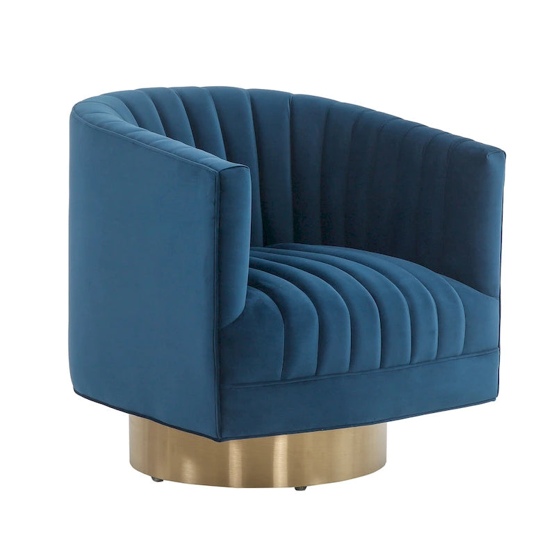 Poltrona a botte Couture Matejka girevole con canale trapuntato - 71 cm L x 79 cm P x 76 cm H - 71Lx79Px76A
