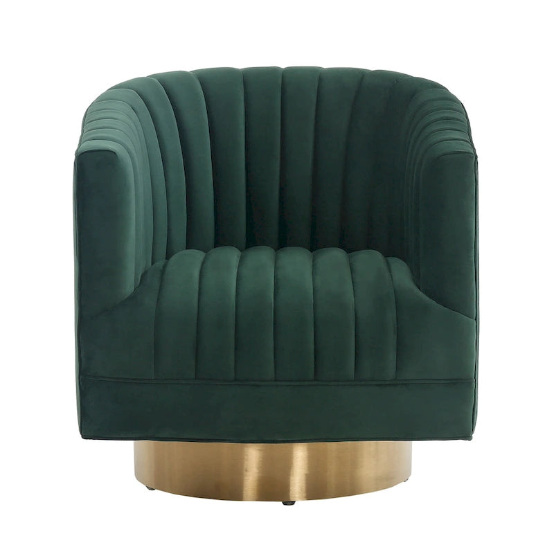 Poltrona a botte Couture Matejka girevole con canale trapuntato - 71 cm L x 79 cm P x 76 cm H - 71Lx79Px76A