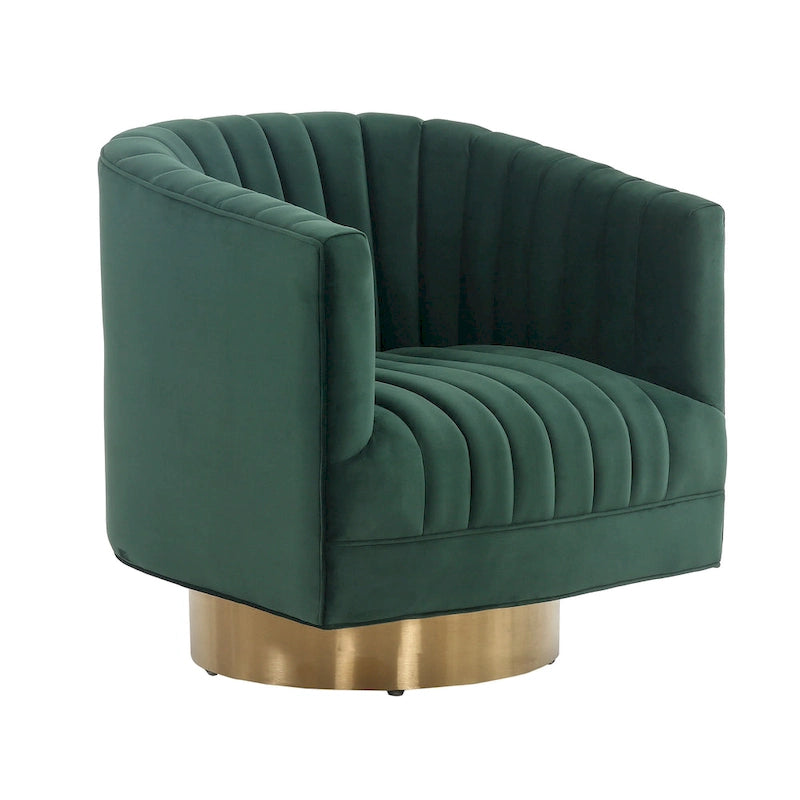 Poltrona a botte Couture Matejka girevole con canale trapuntato - 71 cm L x 79 cm P x 76 cm H - 71Lx79Px76A