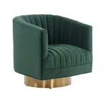 Poltrona a botte Couture Matejka girevole con canale trapuntato - 71 cm L x 79 cm P x 76 cm H - 71Lx79Px76A