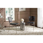   Iroda Black Dining Chair (Set of 2) - 17.5 x21.8 x33.3  - 18Wx22Dx33H