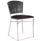 Sedia da pranzo nera (set da 2) - 17,5 x 21,8 x 33,3 - 18L x 22P x 33A