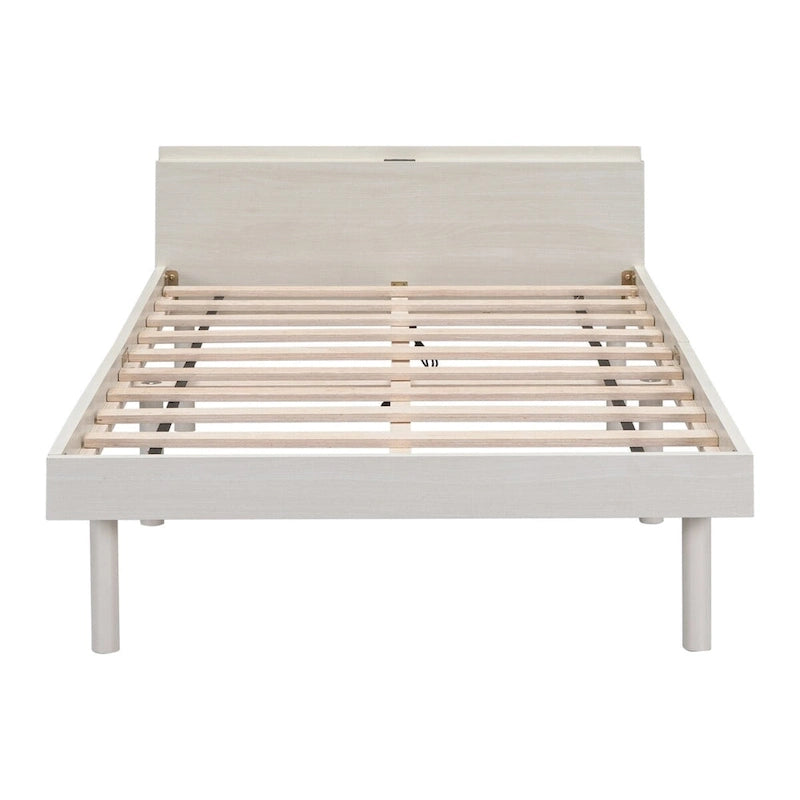 Struttura letto a piattaforma una piazza e mezza con porte USB