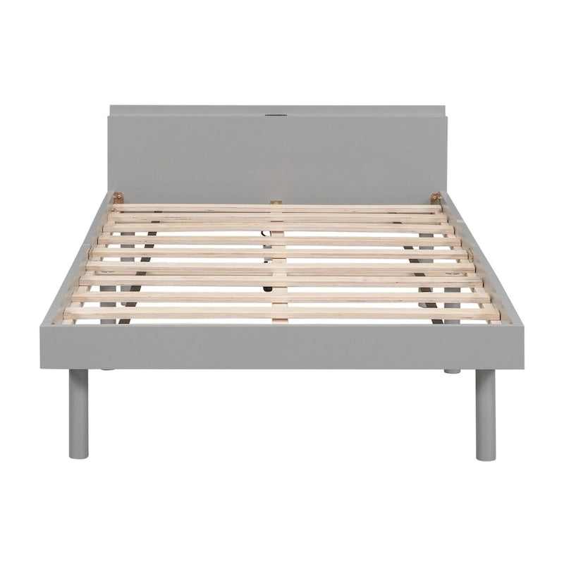 Struttura letto a piattaforma una piazza e mezza con porte USB