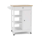 Carrello da cucina bianco con portasciugamani
