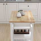 Carrello da cucina bianco con portasciugamani