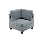 Poltrona angolare modulare Remy da 32 pollici, ciniglia grigio chiaro, legno massello