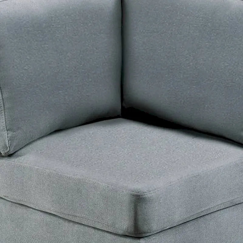 Poltrona angolare modulare Remy da 32 pollici, ciniglia grigio chiaro, legno massello