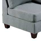 Poltrona angolare modulare Remy da 32 pollici, ciniglia grigio chiaro, legno massello