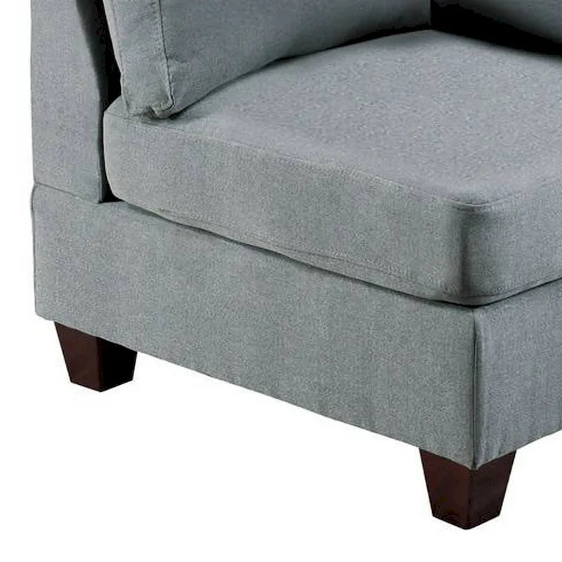Poltrona angolare modulare Remy da 32 pollici, ciniglia grigio chiaro, legno massello