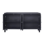 Mobile buffet credenza moderno nero opaco da 60 pollici con 4 ante e mobile contenitore ad accento