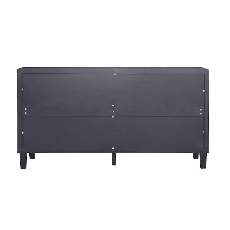Mobile buffet credenza moderno nero opaco da 60 pollici con 4 ante e mobile contenitore ad accento