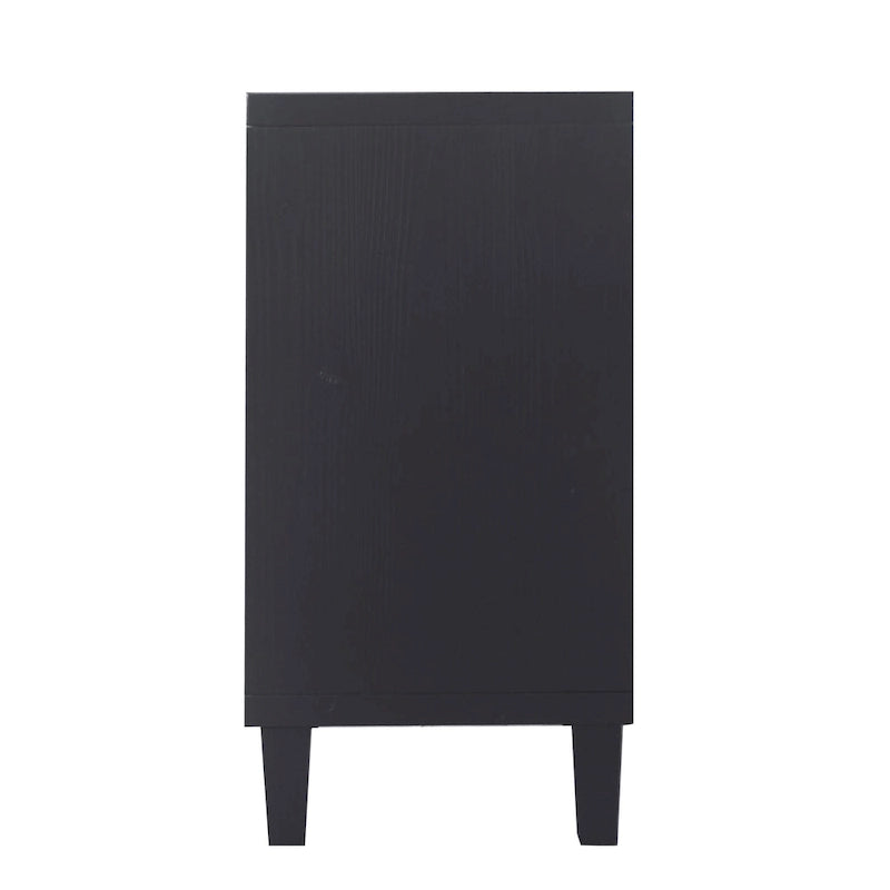Mobile buffet credenza moderno nero opaco da 60 pollici con 4 ante e mobile contenitore ad accento