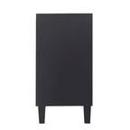 Mobile buffet credenza moderno nero opaco da 60 pollici con 4 ante e mobile contenitore ad accento
