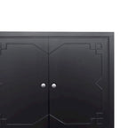 Mobile buffet credenza moderno nero opaco da 60 pollici con 4 ante e mobile contenitore ad accento