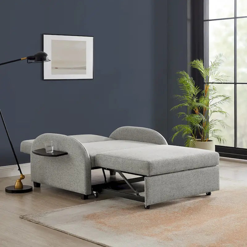 Letto convertibile largo imbottito Scarboro grigio