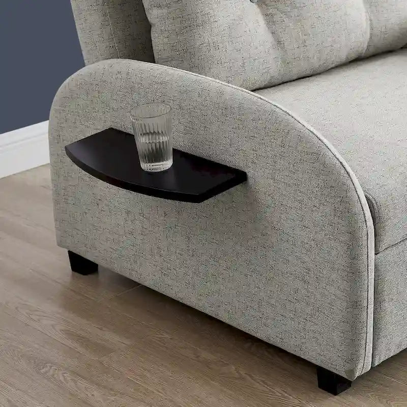 Letto convertibile largo imbottito Scarboro grigio