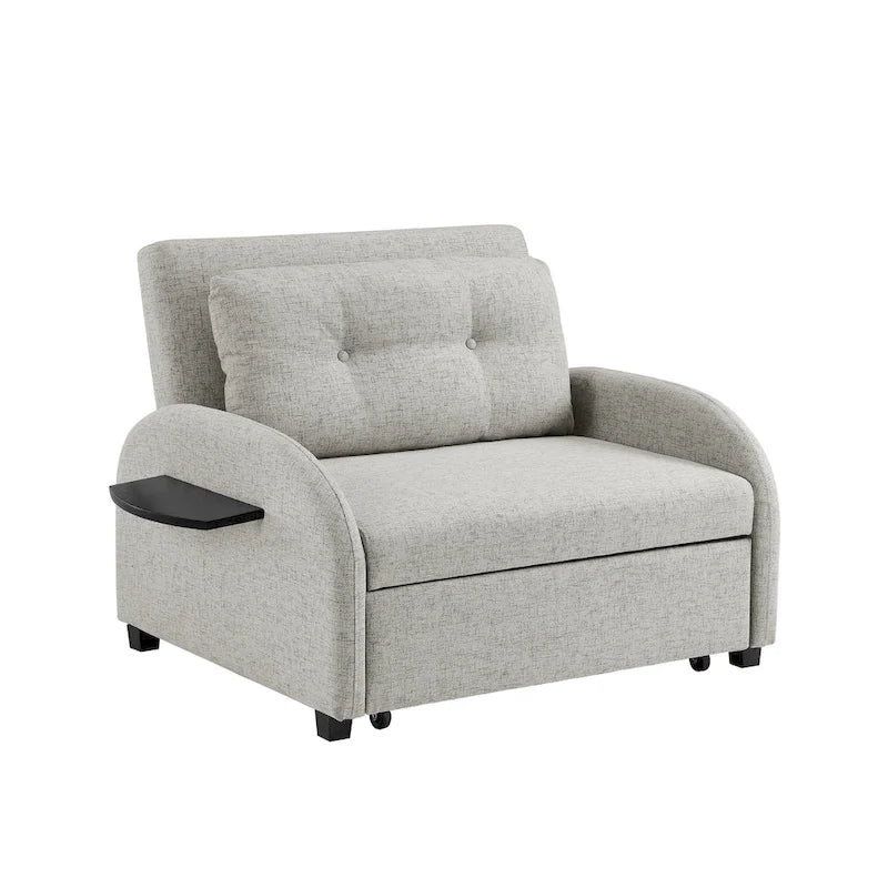 Letto convertibile largo imbottito Scarboro grigio