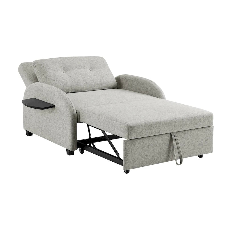 Letto convertibile largo imbottito Scarboro grigio