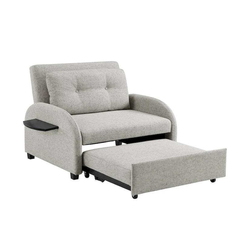 Letto convertibile largo imbottito Scarboro grigio