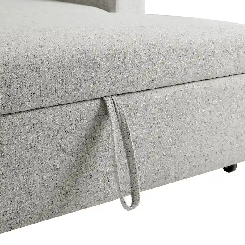 Letto convertibile largo imbottito Scarboro grigio