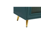 Credenza Buffet Grondin in Stile Moderno di Metà Secolo Larga 152 cm con Ante in Vetro Temperato Scanalato e Ripiani Regolabili