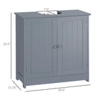 Mobiletto sottolavabo da bagno con 2 ante e ripiano, mobiletto da bagno per lavabo a colonna, grigio