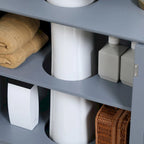Mobiletto sottolavabo da bagno con 2 ante e ripiano, mobiletto da bagno per lavabo a colonna, grigio