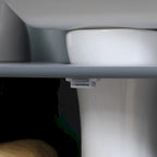 Mobiletto sottolavabo da bagno con 2 ante e ripiano, mobiletto da bagno per lavabo a colonna, grigio
