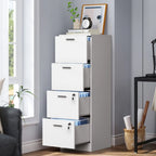   51 H 4 Drawers File Cabinet Lockable Vertical Storage Cabinet for Home Office
